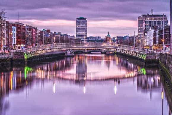 Ha-penny Bridge in Dublin, Ireland